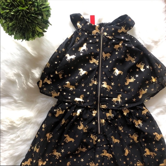 Epic Threads gold foil big girl unicorn dress med special event Easter holiday - Picture 4 of 8
